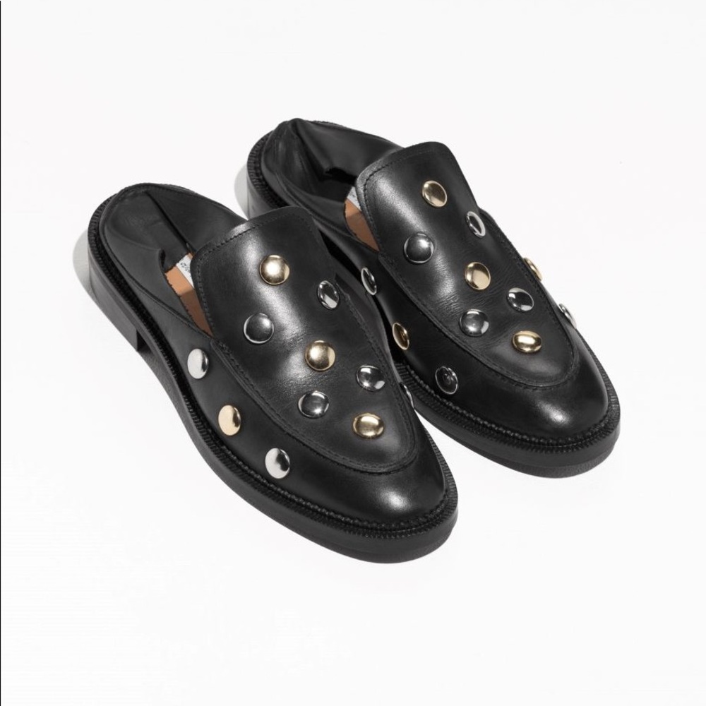 & other stories Black Studded Loafers US 8 EU 38